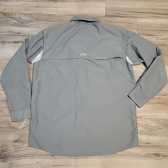 Drake Waterfowl Shirt  Mens Med Gray Wingshooter Performance Long‎ Sleeve Vented - Picture 4 of 9